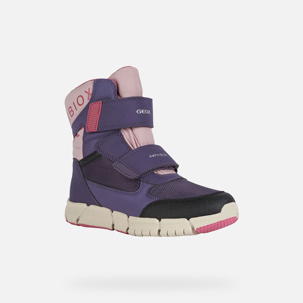 Geox Ankle Boots Dark Purple/Pink Flexyper Abx - Geox Girls Shoes - IPDZNA831